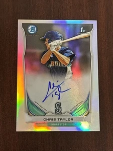 2014 Bowman Prospect Chrome Refractor /500 Chris Taylor #BCAP-CT Rookie Auto RC - Picture 1 of 3