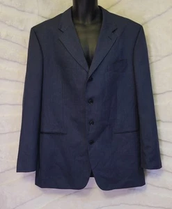 VTG Albert Nipon Men 43 Long Black 4 Button Jacket Sport Coat Interior Pockets - Picture 1 of 17