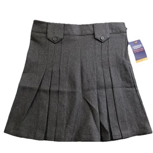 French Toast G Front Pleated Tab Skirt Girls 8 Gray Knee Length Uniform New - Picture 1 of 10