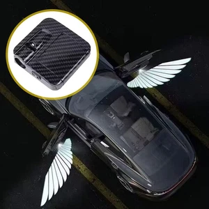 Pair Wireless Car Door Atmosphere Light Angel Wings LED Light Decor Accessories - Picture 1 of 12
