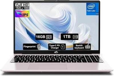 Nimo 15.6" FHD Laptop 16GB RAM 1TB SSD Intel N150 Fingerprint Backlit Keyboard - Image 1 of 4