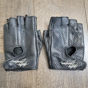 Harley Davidson Gloves Womens Size Small Leather Motorcycle Biker Fingerless - Picture 1 of 2