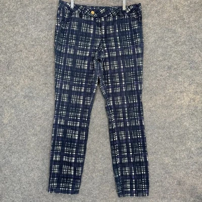 Tory Burch Jeans Womens 32 (fits 34x32) Conner  Tab Front Skinny Plaid Denim - Image 1 of 4