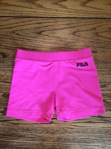 Hot Pink Fila “Live In Motion” Spandex Shorts Girls Size M (10-12) - Picture 1 of 3