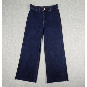 Pantalones de mezclilla Supgoreou para mujer talla 28 pierna ancha dobladillo crudo - Imagen 1 de 14
