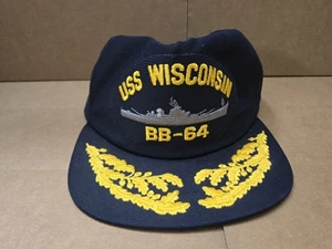 Vintage Navy USS WISCONSIN BB-64 New Era Snapback Cap Baseball Hat - Picture 1 of 6