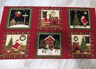 SANTA'S BIG NIGHT 6 Bloques Panel Debbie Mumm Edredón Tiendas Navidad Tela SSI Foto 1 de 4