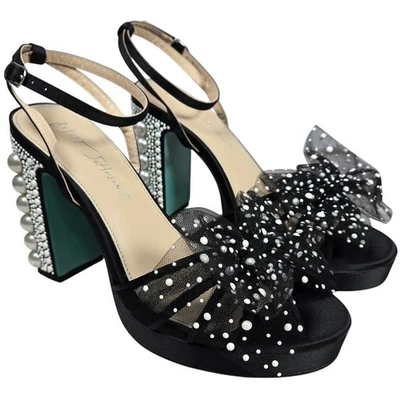 Betsey Johnson Lulu Ankle Strap Platform Sandal in Black 9.5 NIB - Image 1 of 4
