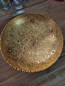Plato Metal Chapado en Oro 24k 7.5" Excelente Estado ¡Muy Dorado! - Imagen 1 de 9