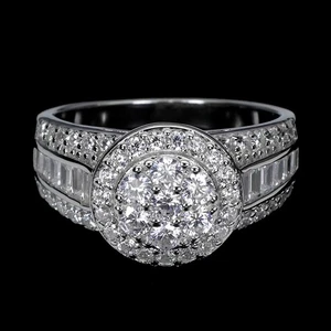 925 Sterling Silver Ring Baguette Simulated Cz Gemstone Jewelry Size 9 - Picture 1 of 14