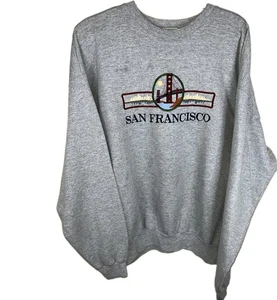 Vintage San Francisco Mens XL Pullover embroidered gray Sweatshirt  - Picture 1 of 6