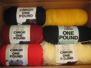 SET BESTEHEND AUS 6 CARON EIN PFUND SKIENS 4-FÄDIG GARN 100 % ACRYL - Bild 1 von 1