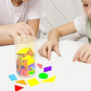 80x Pattern Blocks Play for Shape Recognition Symmetry Girls Boys - Picture 1 of 7