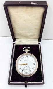 IWC 51.5mm Silver 800 Large Pocket Watch  Mechanical Working Box Free Ship - Picture 1 of 9