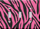 Pink Black Zebra Pattern - Light Switch Covers Home Decor Outlet