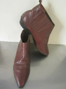 SABREE Rare Vintage Leather Cuban Heel Ankle Boots Size 38 - Picture 1 of 7