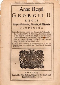 An Act of Parliament dated 1739. - Foto 1 di 3