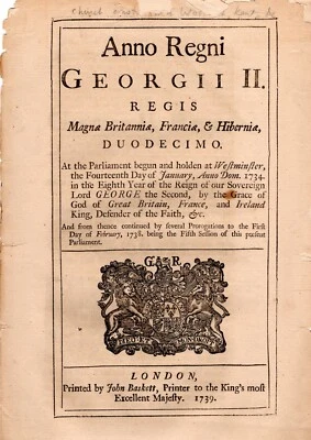 An Act of Parliament dated 1739. - Image 1 of 3