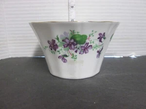 Adderley Fine Bone China OPEN SUGAR BOWL Purple Violets England #7 - Picture 1 of 5