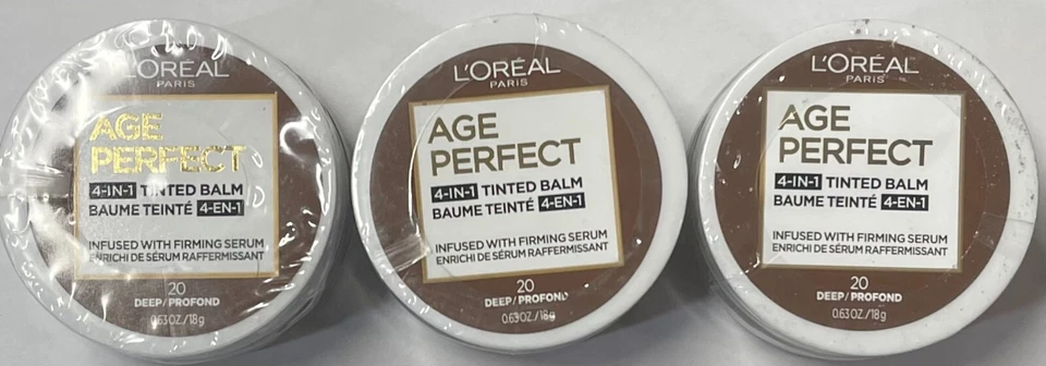 Loreal Age Perfect 4-In-1 Tinted Balm Foundation, 20 Deep, 3 Pack - Image 1 of 1