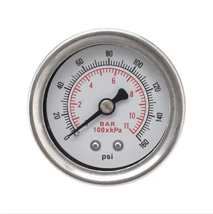 0-160PSI Glycerine Filled 1/8" NPT Fuel Pressure Gauge FITS FSE POWER BOOST - Picture 1 of 4