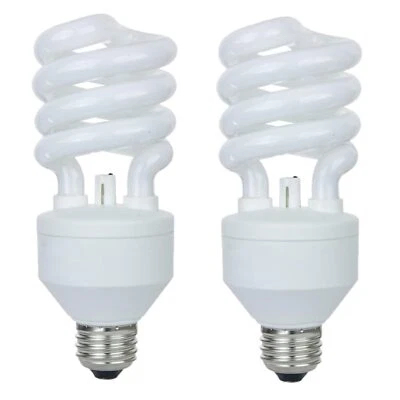 2Pack CFL Light Bulb, T3 Spiral Fluorescent Light, 23W(100W), 3000K, E26, 1500LM - Image 1 of 3