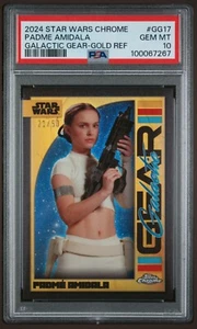 2024 Star Wars Chrome Padme Amidala Galactic Gear Gold Refractor /50 ๐PSA 10๐ - Picture 1 of 2