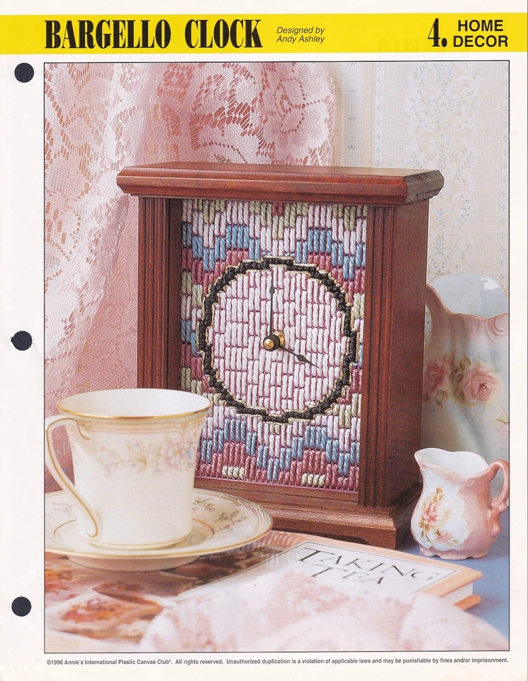 Bargello Clock Face Annie's Plastic Canvas PATTERN Club - Imagem 1 de 1