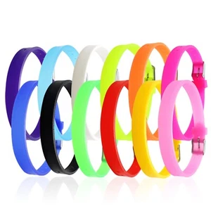 50 Mixed Color Rubber Bracelet Wristband Fit 8mm Slide Charm DIY Name - Picture 1 of 9