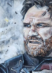 Marvel THUNDERBOLTS * U.S. Agent John Walker. Hand Painted Sketch Card Portrait  - Picture 1 of 2