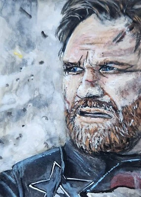 Marvel THUNDERBOLTS * U.S. Agent John Walker. Hand Painted Sketch Card Portrait  - Image 1 of 2