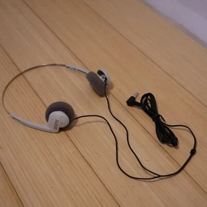 Retro 90s 2000s White Gray GPX Metal Band Headphones Wired - Tested & Working - Picture 1 of 6