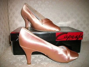 Ballroom Dance Shoe Capezio Timera BR103S Caramel Satin 2" 2.5" Closed Toe NIB - Picture 1 of 1