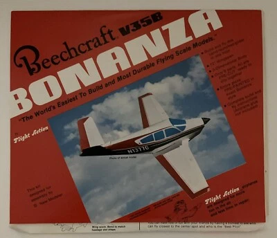 Avión de papel modelo Beechcraft Bonanza V35B acción de vuelo 1977 nuevo stock antiguo Foto 1 de 2