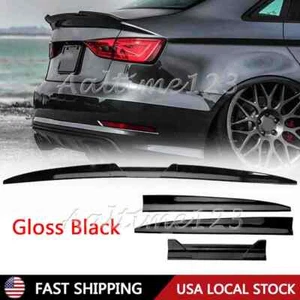 For Audi A4 A5 A6 A7 Glossy Black Sedan Rear Trunk Spoiler Wing Lip 135cm Adjust - Picture 1 of 9