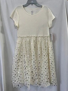 NWT Wonder Nation Rib Short sleeve Star Tulle Tutu Dress Girls Ivory U pick - Picture 1 of 3