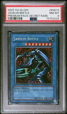 2007 YUGIOH PREMIUM PACK PP01-EN013 JAVELIN BEETLE SECRET PSA 8 NM #75753228 - Image 1 of 2