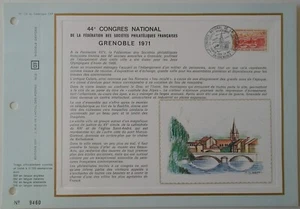 Feuillet CEF 1er jour 172 1971 Grenoble Congrès Philatéliques - Bild 1 von 1