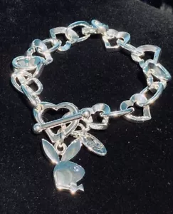 Playboy Bracelet Solid Bunny w/Heart Toggle - Picture 1 of 2