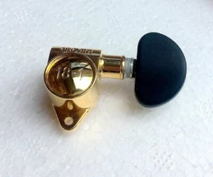 Grover GOLD Original 18:1 Rotomatic Tuner 3X3 Black Knob for LP SG Guitar - Picture 1 of 2