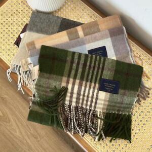 100% Cashmere Tartan Scarf Womens Mens Scarves Warm double-sided scarf