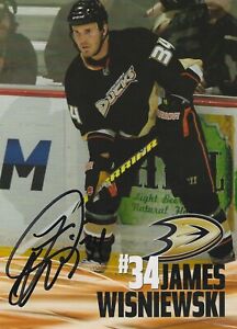 James Wisniewski Autographed Signed 5x7 Photo - NHL Ducks Canadiens - w/COA
