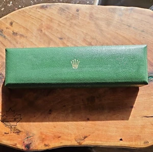 Rolex Wrist Watch Box Classic Green 8 1/4 X  2 1/4  GG5 - Picture 1 of 5