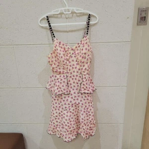 Anna Sui Beaded Strap Ribbon Camisole dress Slip dress flower patte Size 4 - Picture 1 of 8