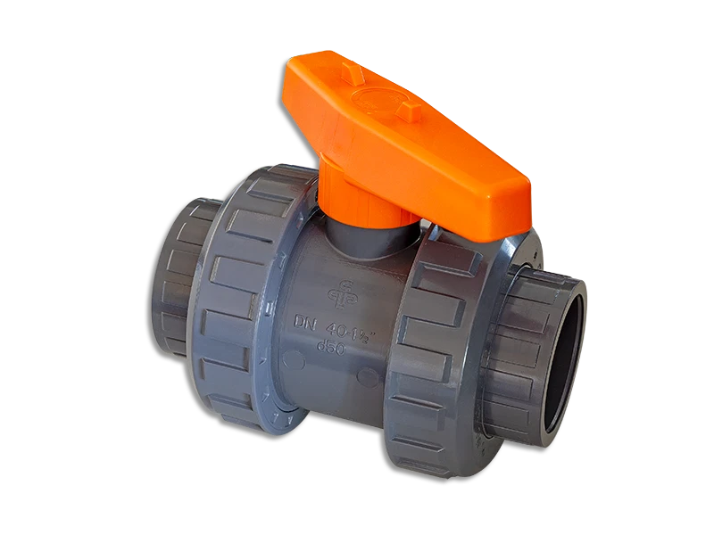 Absperrhahn Kugelhahn Praher 2-Wege Typ S6 50mm PVC Klebeanschluss PVC Pool - Bild 1 von 1