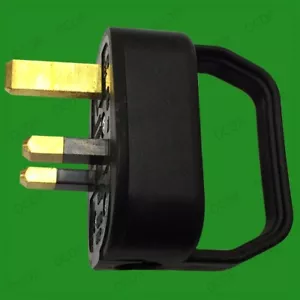 2x Black 13A UK 3 Pin Mains Easy Pull Remove Plug Grip Handle Elderly Disability - Picture 1 of 2
