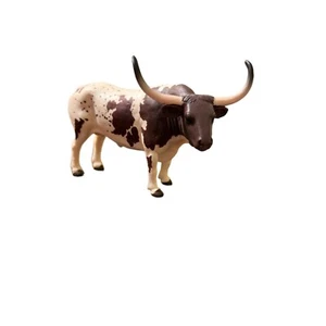 Mojo 2015 Texas Longhorn Bull Figurine Realistic Farm Animal Hand Painted 5.5" - Picture 1 of 4