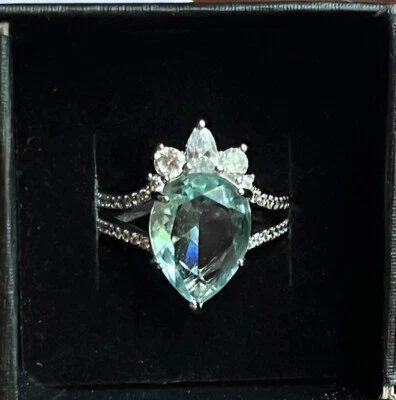 Ring Bomb Party Lab Created Light Green Quartz, Rare Color,  Sz 6 RBP3004 - Image 1 of 4