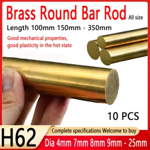 Barra redonda de latón H62 diámetro 4 mm 7 mm 8 mm 9 mm - 25 mm longitud 100 mm 150 mm - 350 mm - Imagen 1 de 8