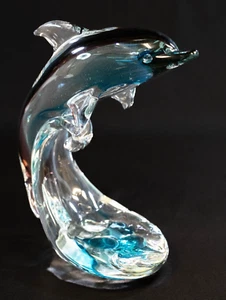F.M. Konstglas Co. Ronneby Sweden Dolphin Sculpture (CHS9)9 - Picture 1 of 13
